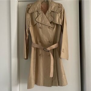 RAMOSPORT Tan Double-Breasted Trench Coat with Belt